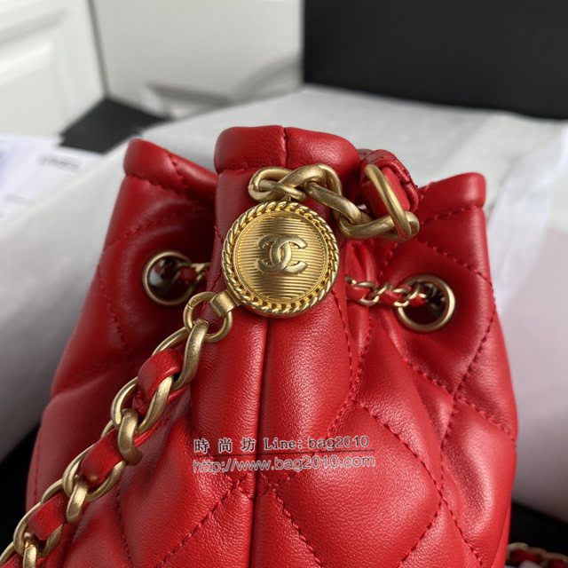 Chanel女包 香奈兒專櫃最新款水桶包 Chanel復古抽繩紐扣包 AS2057  djc4213